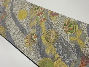 毬に花々・古典柄模様織出し袋帯